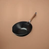 Black cast iron uncoated healthy wok, 30cm, suitable for household open flame stoves and induction cookers Specification image